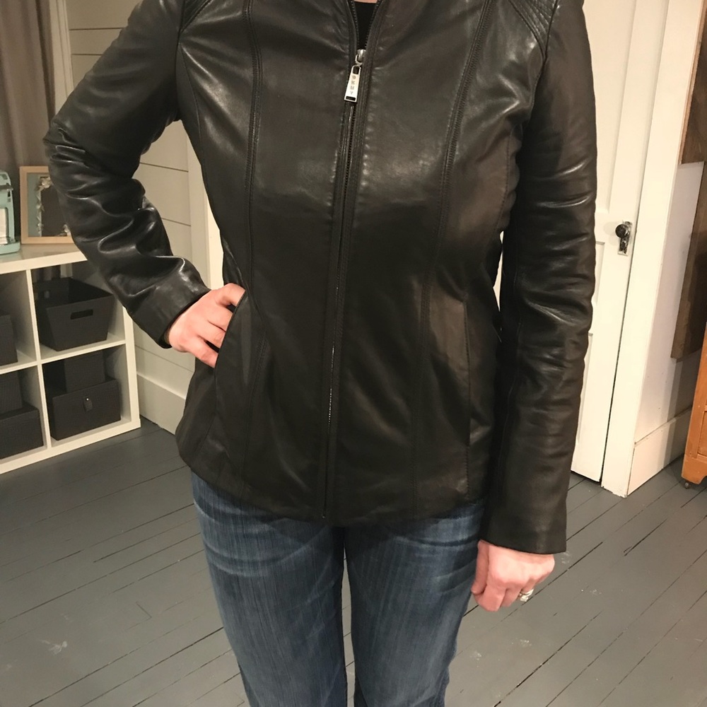 DKNY Black Leather Jacket